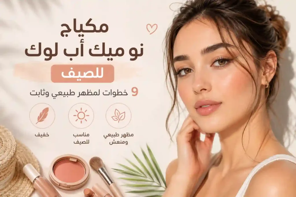 مكياج نو ميك أب لوك للصيف: 9 خطوات لمظهر طبيعي وثابت